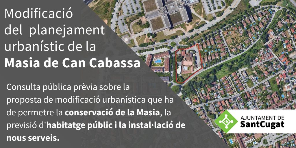 Imatge pels mitjans: Modificació del PGM en l&#39;àmbit de la finca de la Masia de Can Cabassa