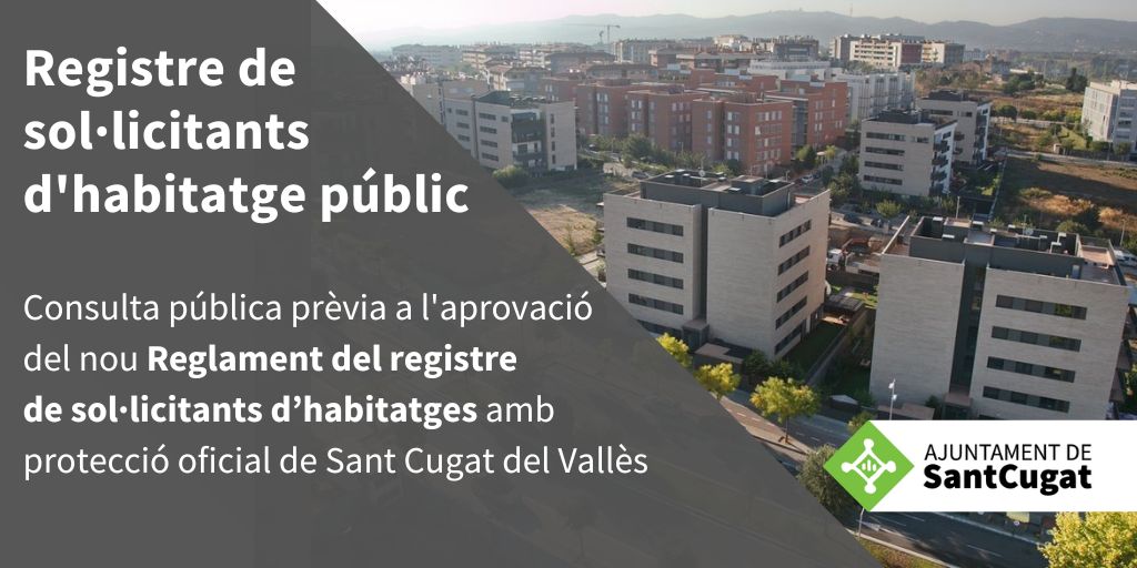 Imatge pels mitjans: Reglament del Registre de sol·licitants d’habitatges amb protecció oficial de Sant Cugat