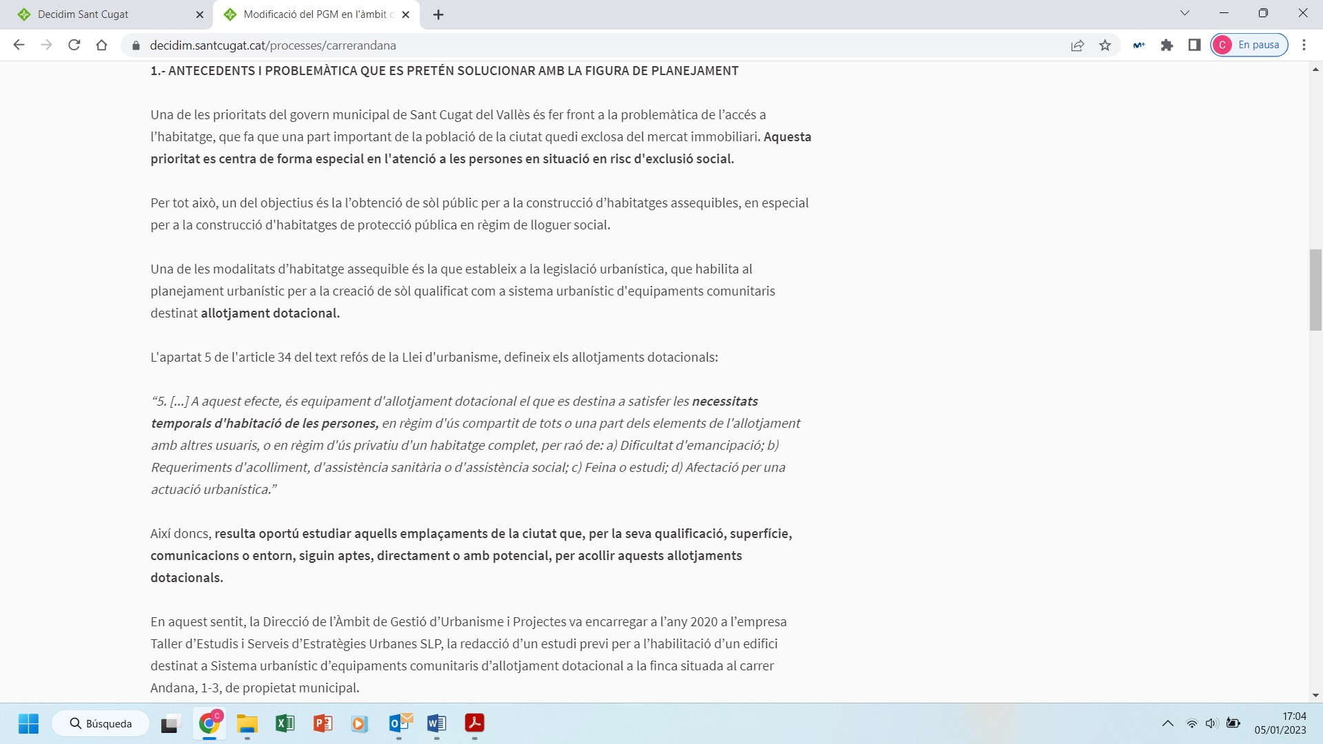 Imatge pels mitjans: Defecte de forma a la Consulta pública i mantenient espai verd